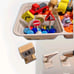 Sensory Rice Kit with Among Us at Work Construction Trucks and Signs