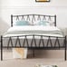 Full Size Bed Frame, Vintage Metal Platform with Headboard, Mattress Foundation