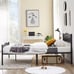 Full Size Bed Frame, Vintage Metal Platform with Headboard, Mattress Foundation