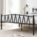 Full Size Bed Frame, Vintage Metal Platform with Headboard, Mattress Foundation
