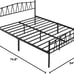 Full Size Bed Frame, Vintage Metal Platform with Headboard, Mattress Foundation