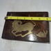 VTG Traditional Walnut Carved Brass Inlaid Unicorn Horse Jewelry Storage Box 6x4