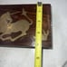 VTG Traditional Walnut Carved Brass Inlaid Unicorn Horse Jewelry Storage Box 6x4