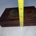 VTG Traditional Walnut Carved Brass Inlaid Unicorn Horse Jewelry Storage Box 6x4