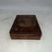 VTG Traditional Walnut Carved Brass Inlaid Unicorn Horse Jewelry Storage Box 6x4