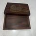 VTG Traditional Walnut Carved Brass Inlaid Unicorn Horse Jewelry Storage Box 6x4
