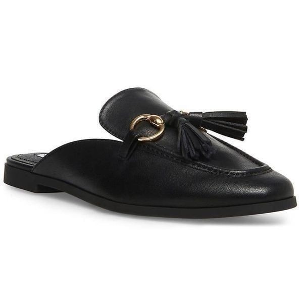 NEW Steve Madden leather black mules 10