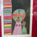 Vintage 1996 silk fabric art Common Language framed signed Jane Murray Lewis