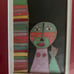 Vintage 1996 silk fabric art Common Language framed signed Jane Murray Lewis