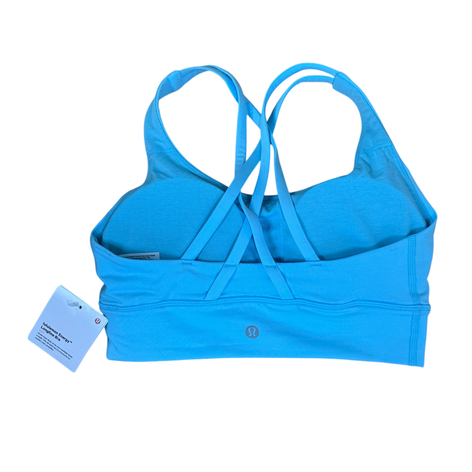 Lululemon Size 6 Energy Longline Bra LW2EB9S Cyan Blue CYNB Athletic Bra NWT