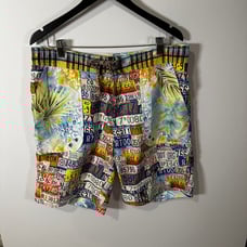 Robert Graham License Plate Car Graphic Print Pattern Swim Bathing Suit Trunks