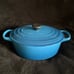 Le Creuset 3.5Q oval casserole oven - enameled cast iron- marseille / blue