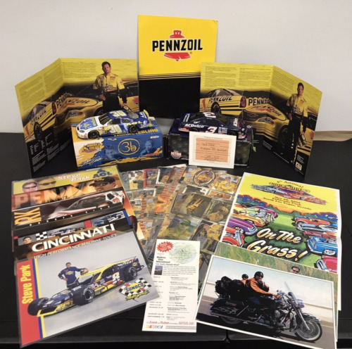 Vintage 99-2000's Nascar Steve Park Pennzoil Lot Autographs Diecast Cards & More