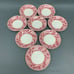 Johnson Bros. Historic America England Pink Ivory Saucers Acorn 6 1/8 Lot of 8