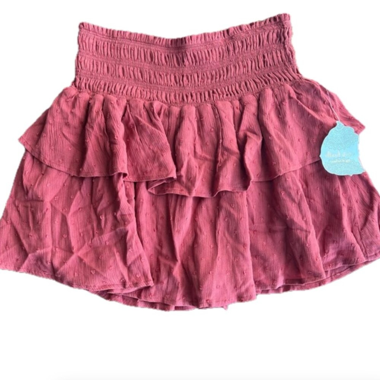 Altar'd State NWT Rust Red Tiered Boho Layered Ruffled Pull On Skirt Size Medium