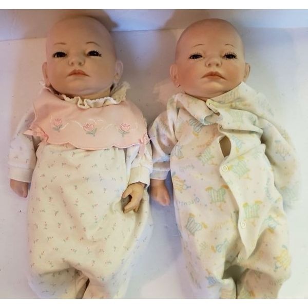 1988 Ann Pazseh Full Body Porcelain Twins