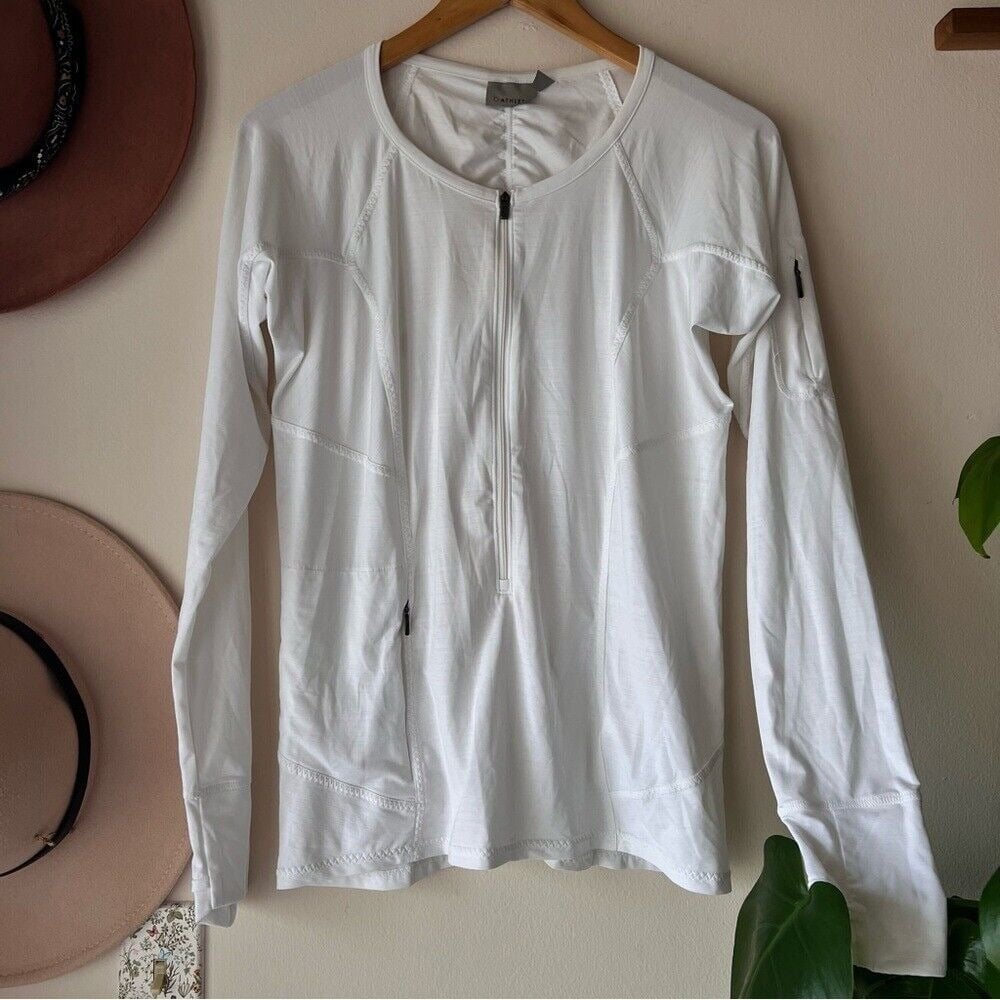 ATHLETA PACIFICA UPF TOP 2 white Women's SIZE LARGE workout outdoor hiking