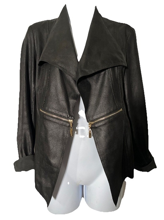 Joseph Ribkoff Womens Vtg Moto Jacket Size 4 Small Handkerchief Whimsigoth Goth