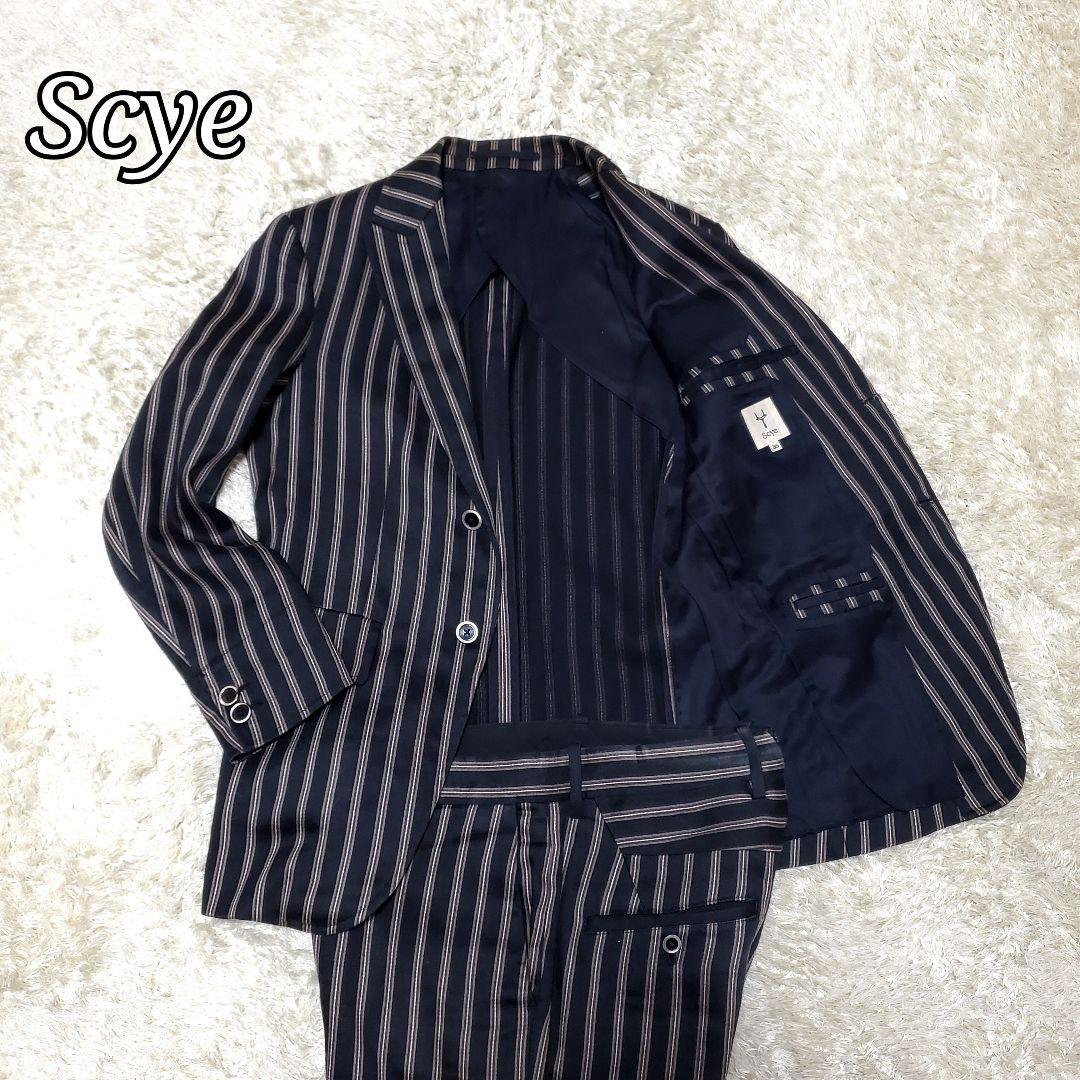 Rare✨Scye Casual Suit Set-up Striped Linen x Silk 36
