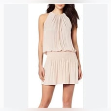 NEW Ramy Brook Paris Blouson Dress in Blush Size Small NWT