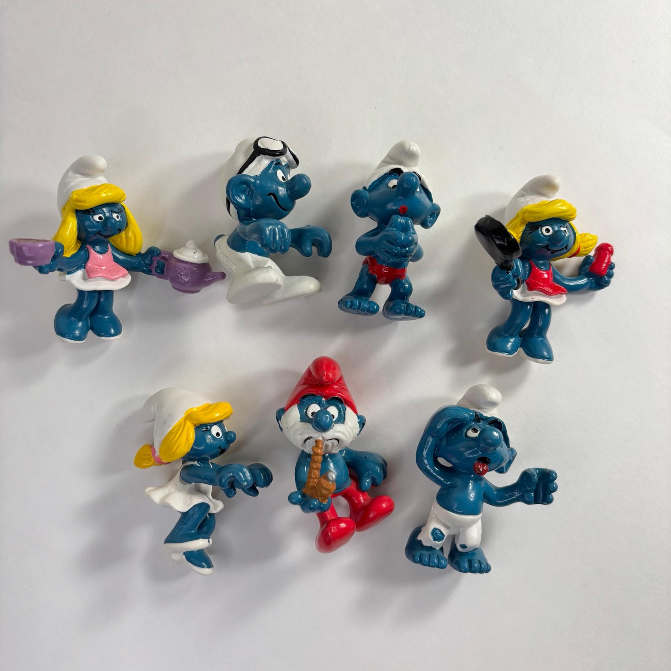 Vintage 70s & 80s Smurfs 2 Inch Figures Schleich Toys Smurfette Papa Smurf