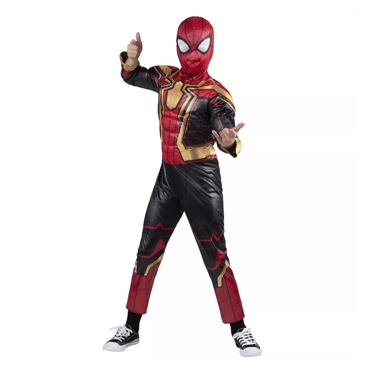 Jazwares Marvel Spiderman No Way Home Light Up Muscle Costume Hooded Jumpsuit M