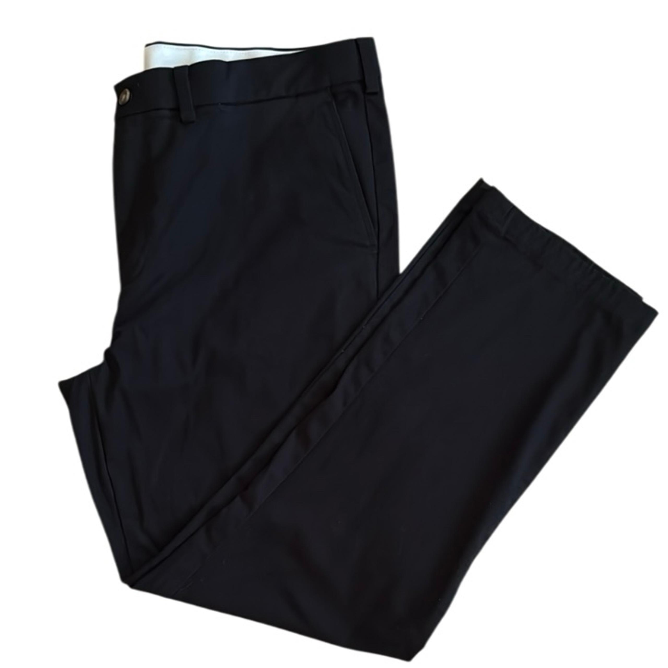 GEORGE MENS COMMUTER FLAT FRONT COTTON POLYESTER BLEND BLACK DRESS PANT SZ 38/30
