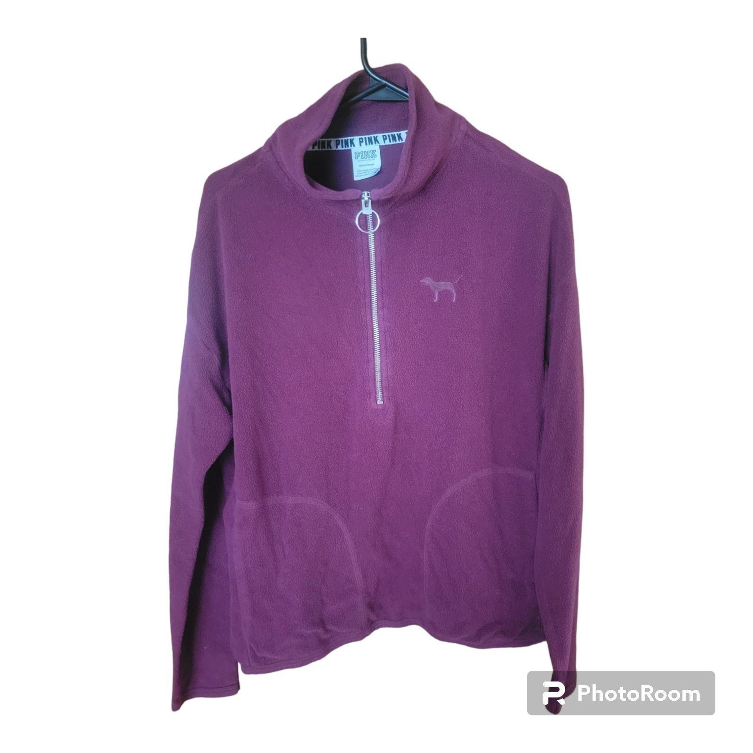 Pink Victoria's Pink Fuchsia  Secret fleece 1/4 zip sweatshirt, Small