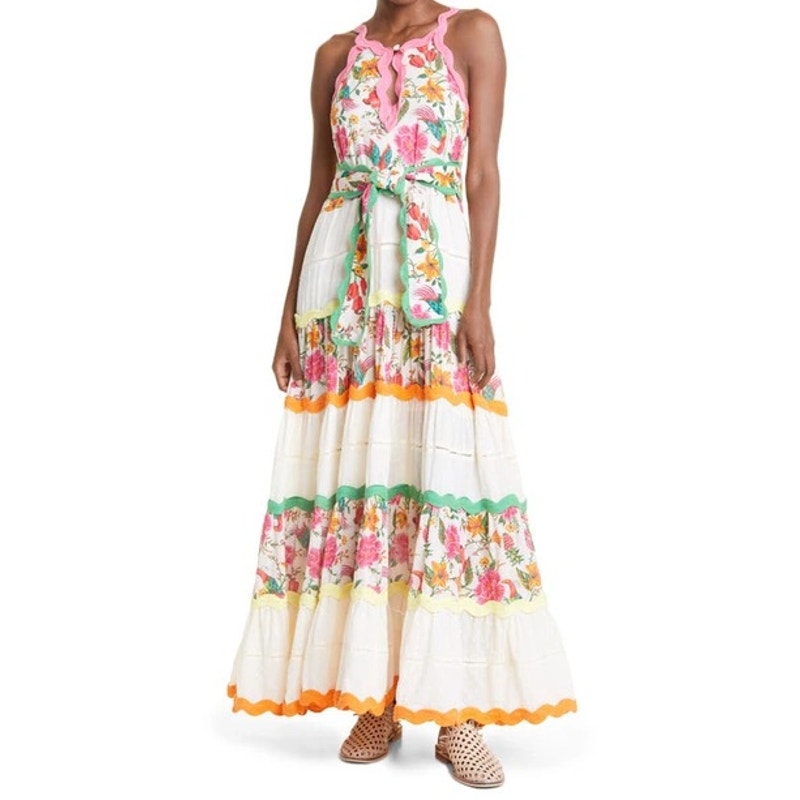 Farm Rio Toucan's Garden Sleeveless Maxi Dress Size Large