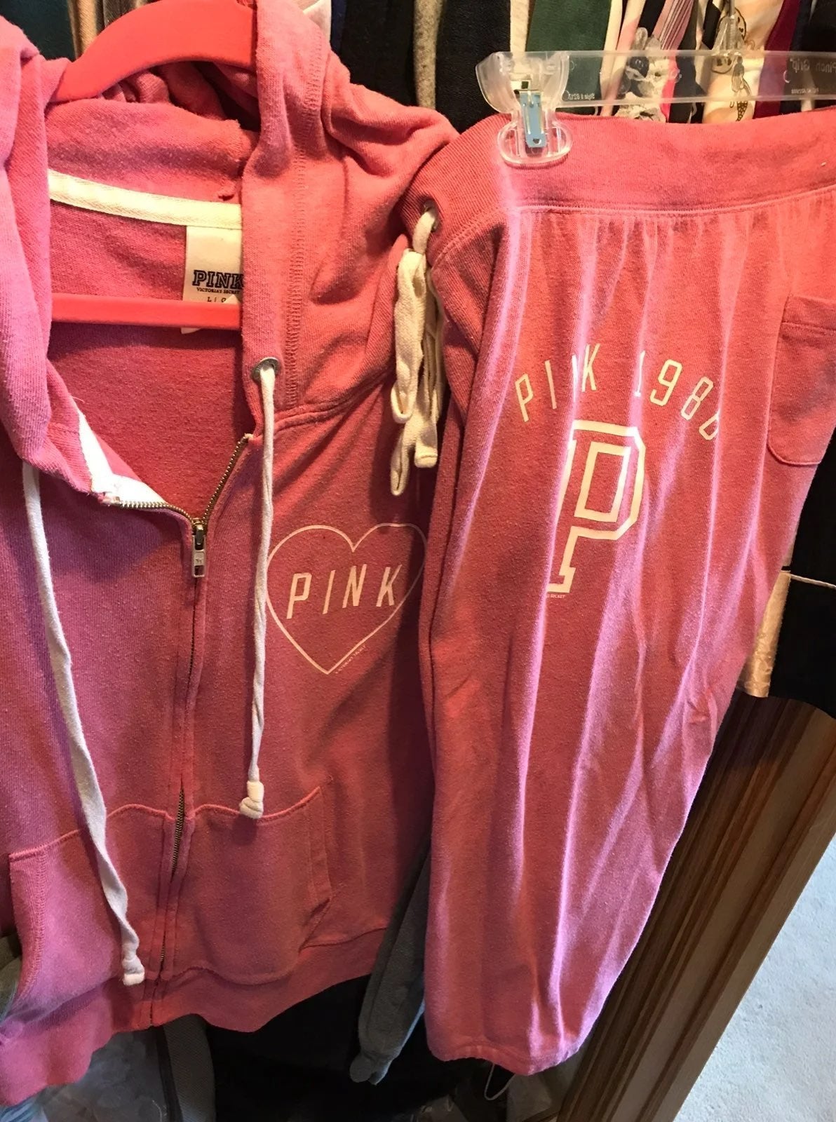 Vs pink classic pant capri full zip rare 2012 collection