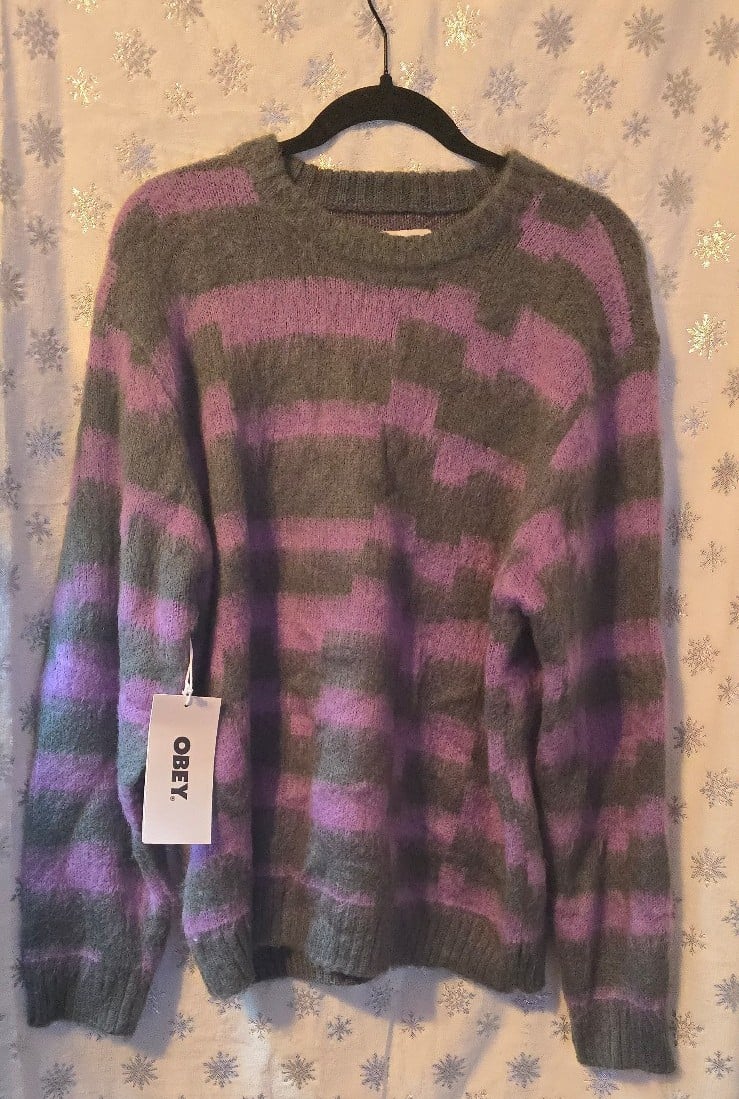 OBEY Purple Oversized Sweater