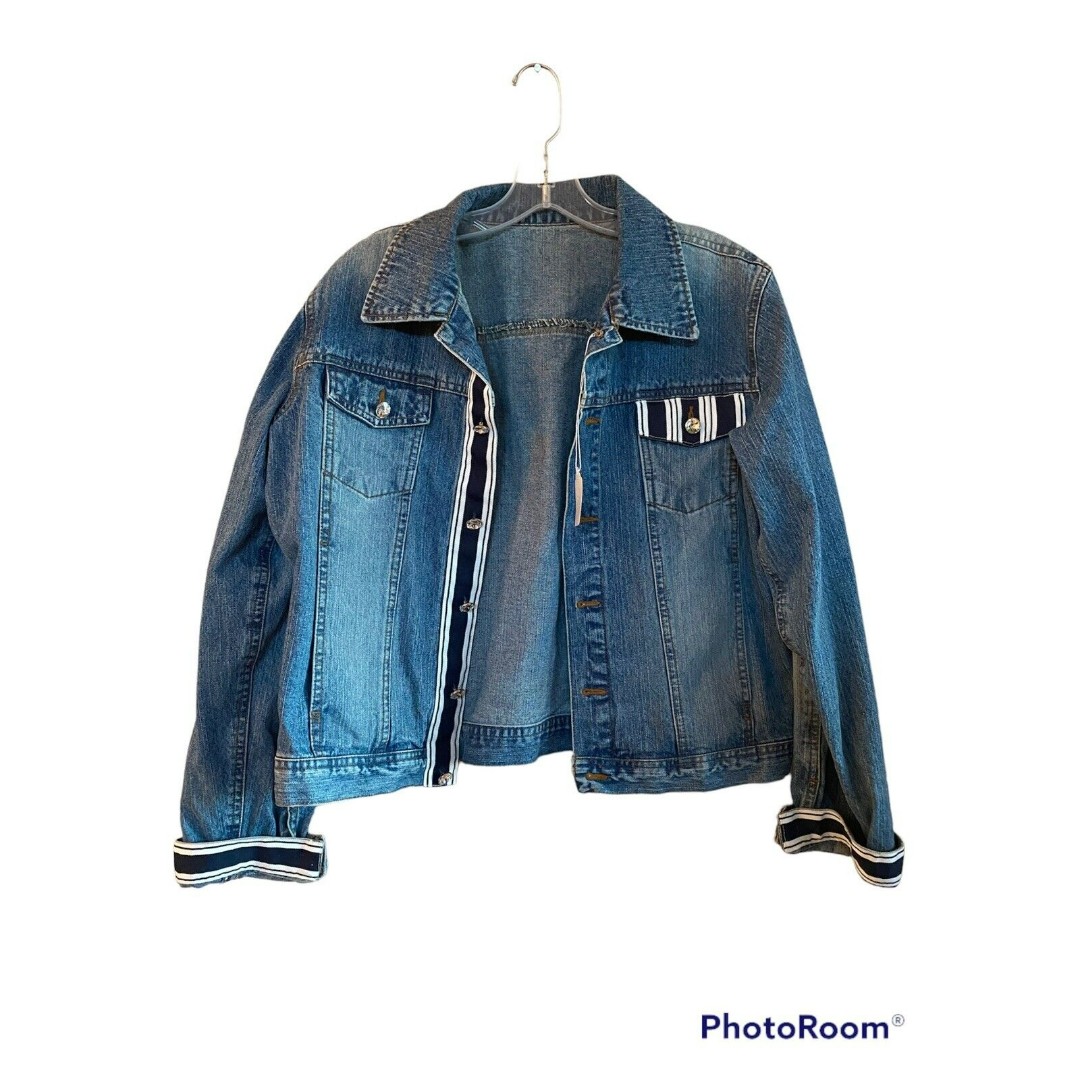 Handmade Embellished Denim Jean Jacket Sz.M