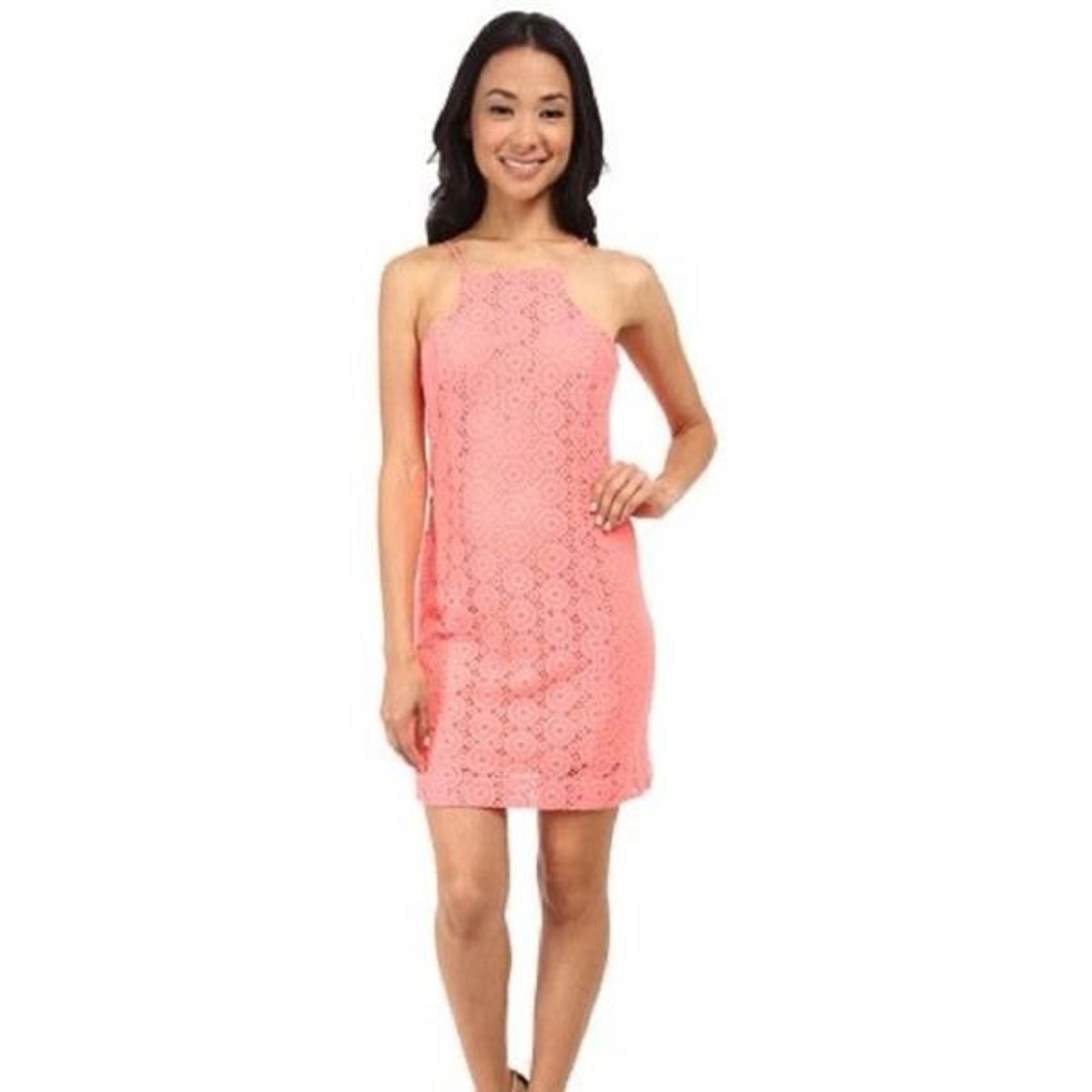 Lilly Pulitzer Women's Costello Crochet Knit Dress in Pucker Pink Size Medium