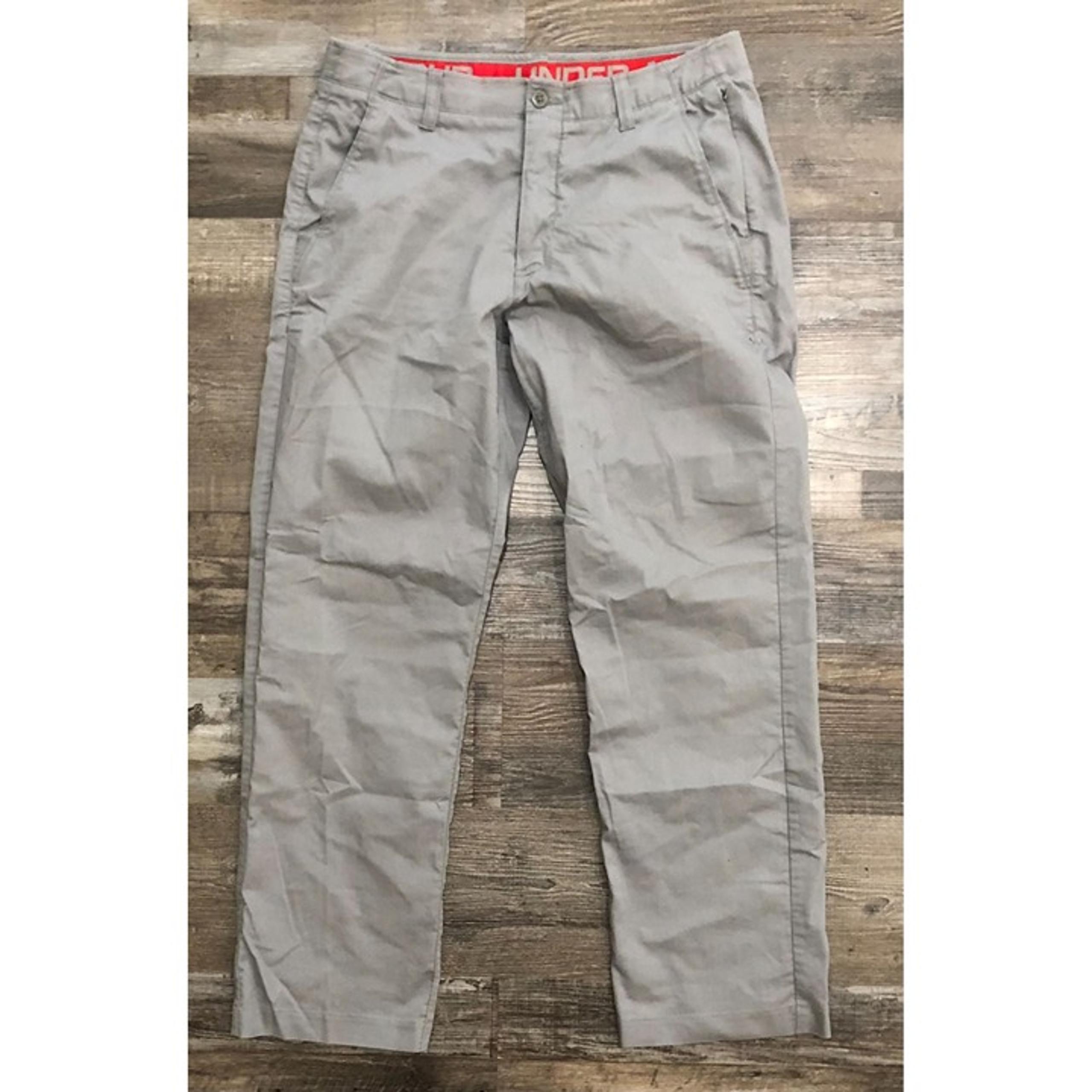 Under Armour Mens 36x32 Gray Flat Front Casual Chino Pants