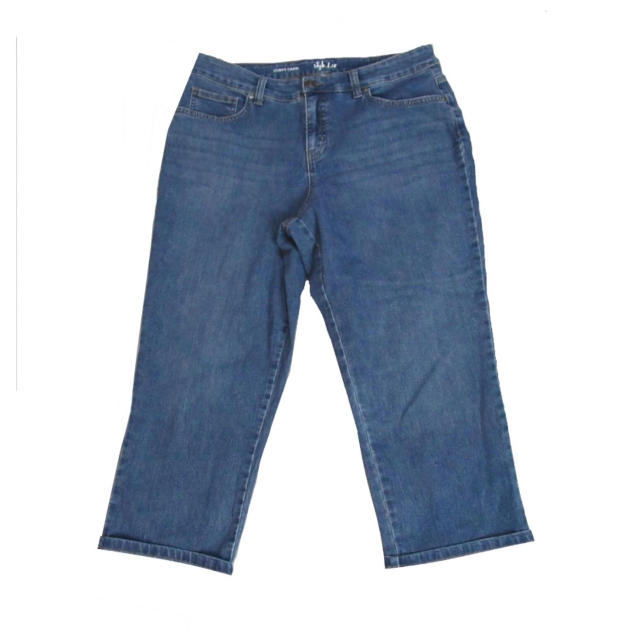 Style & Co Womens Blue Curvy Capri Denim Size 10
