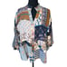 NWT Fate Patchwork Oversized Tunic Top Balloon Ruffled Sleeve Boho Cottage L