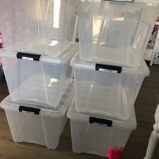 Stackable Plastic Storage Bins with Lids, 10 Pack