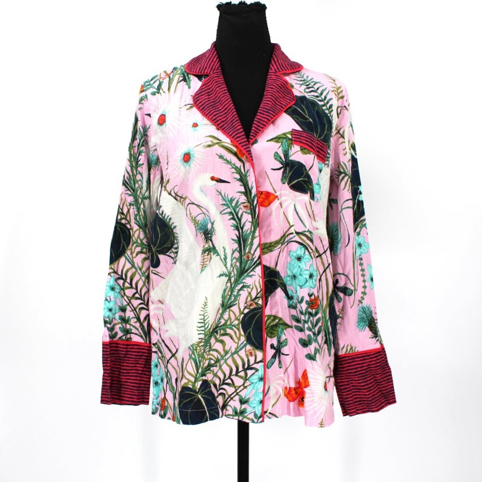 Anthropologie x Kelly Louise Judd Botanical Multicolor Flannel Pajama Top XS NEW
