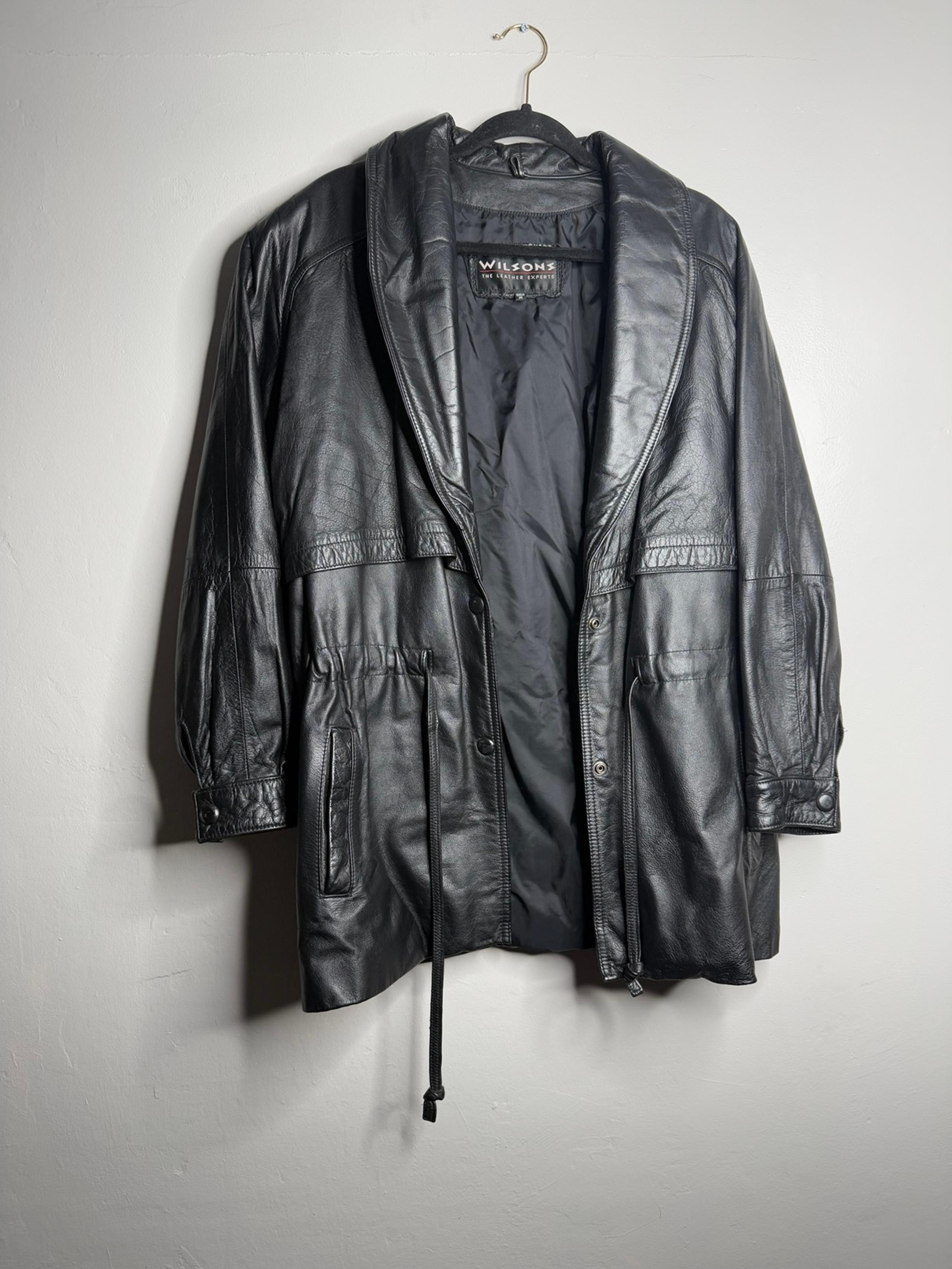Mens vintage wilsons leather long coat