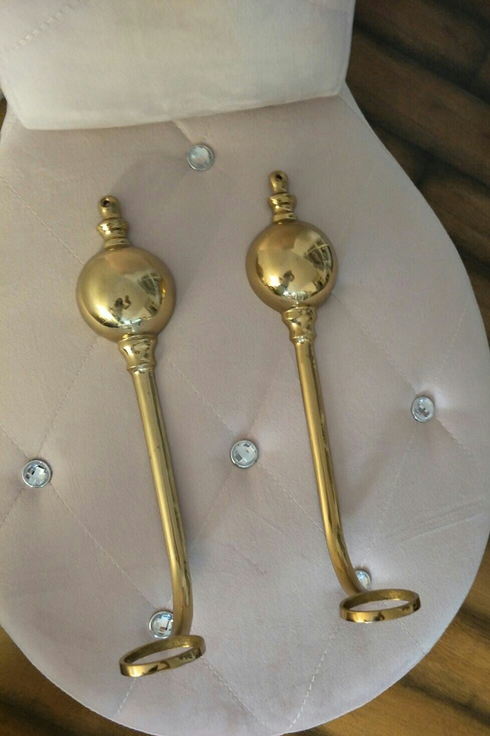 Vintage gold tone wall sconce candle hol