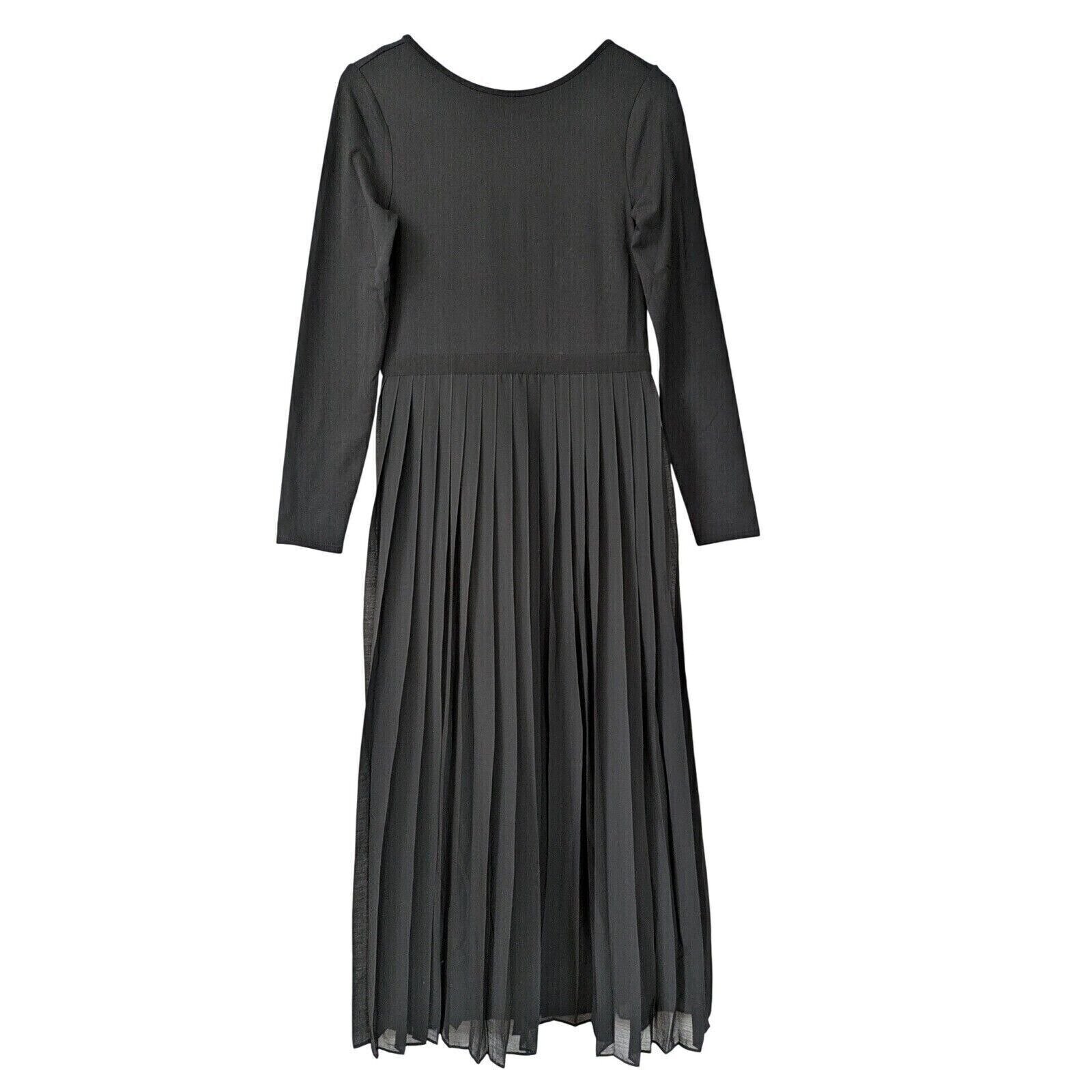 J. Crew Pleated Ballet Dress Stretch Cotton Blend Size L Black NWT 128 CF797