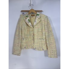 Bergamo by EBI Women's Sz 10 Skirt Suit Career Derby Tea Tweed Yellow