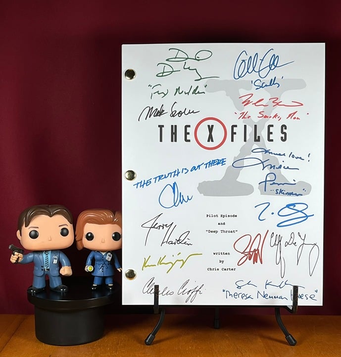The X-Files Pilot Script & Deep Throat Signed- Autograph Reprints- 2-in-1