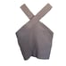 Aritzia Babaton Sculpt Knit Criss Cross Crop Ribbed Tank Gray Purple Top Size XS