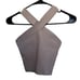 Aritzia Babaton Sculpt Knit Criss Cross Crop Ribbed Tank Gray Purple Top Size XS