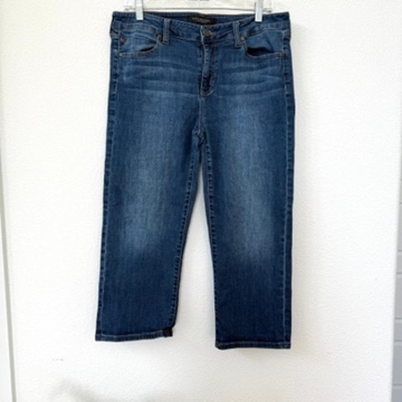 LIVERPOOL Capri Jeans Mid Rise Stretch Denim Classic Fit Medium Wash 12P Casual