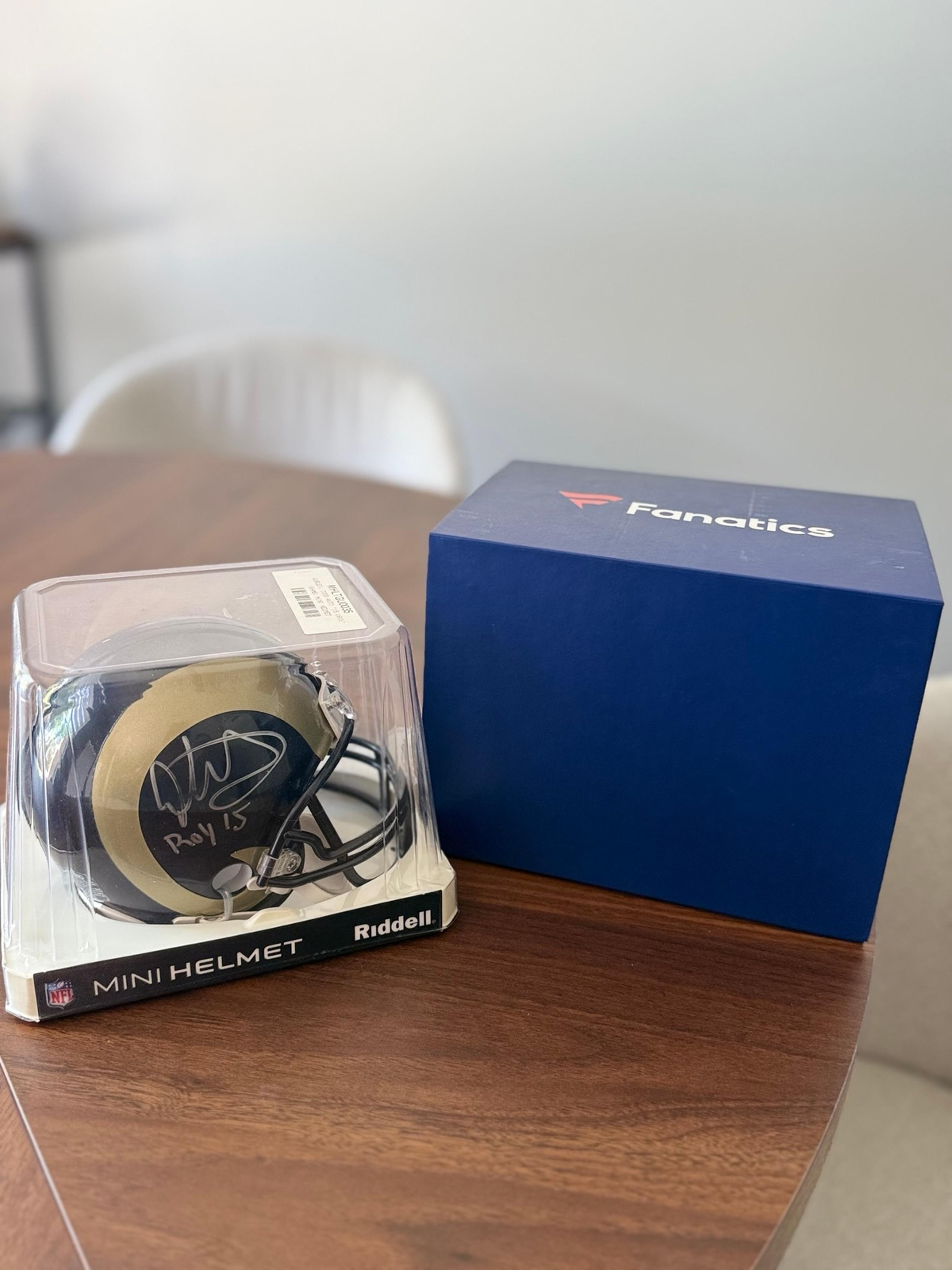 Signed Todd Gurley 2015 Rookie of the Year Mini Helmet - COA + Fanatics Box