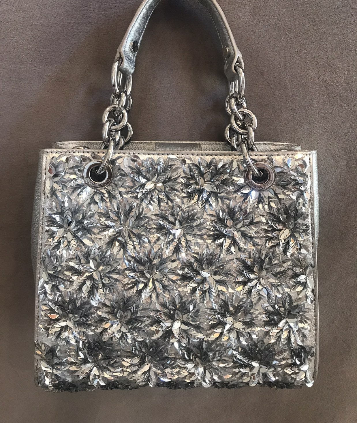 Michael Kors Flora Burst Leather Satchel