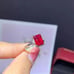 Emerald Cut Ruby Ring, Natural Ruby Gemstone Ring, Women's Ruby Ring 6x8mm