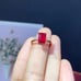 Emerald Cut Ruby Ring, Natural Ruby Gemstone Ring, Women's Ruby Ring 6x8mm